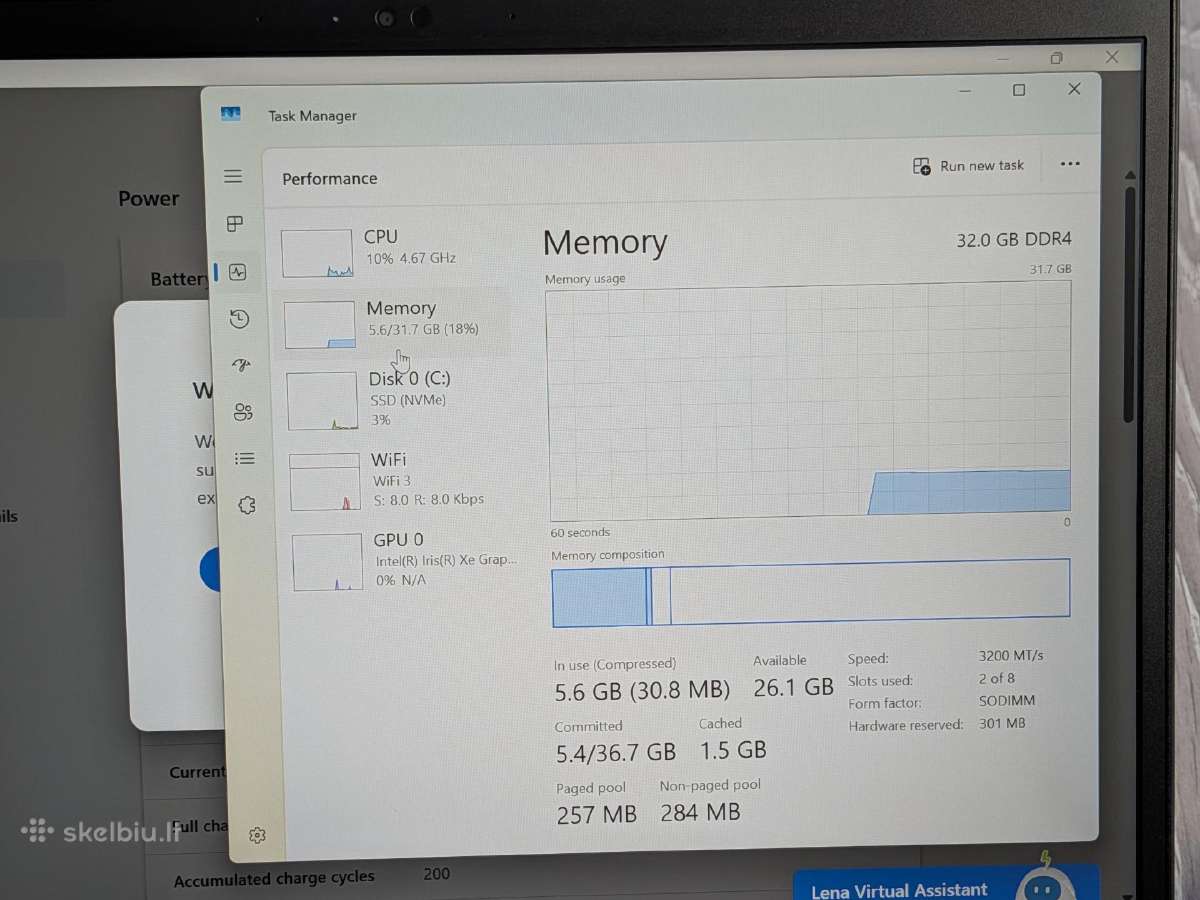 Lenovo Thinkpad T14 Gen3 I5-1235u 32gb 256ssd - nuotraukos Nr. 8
