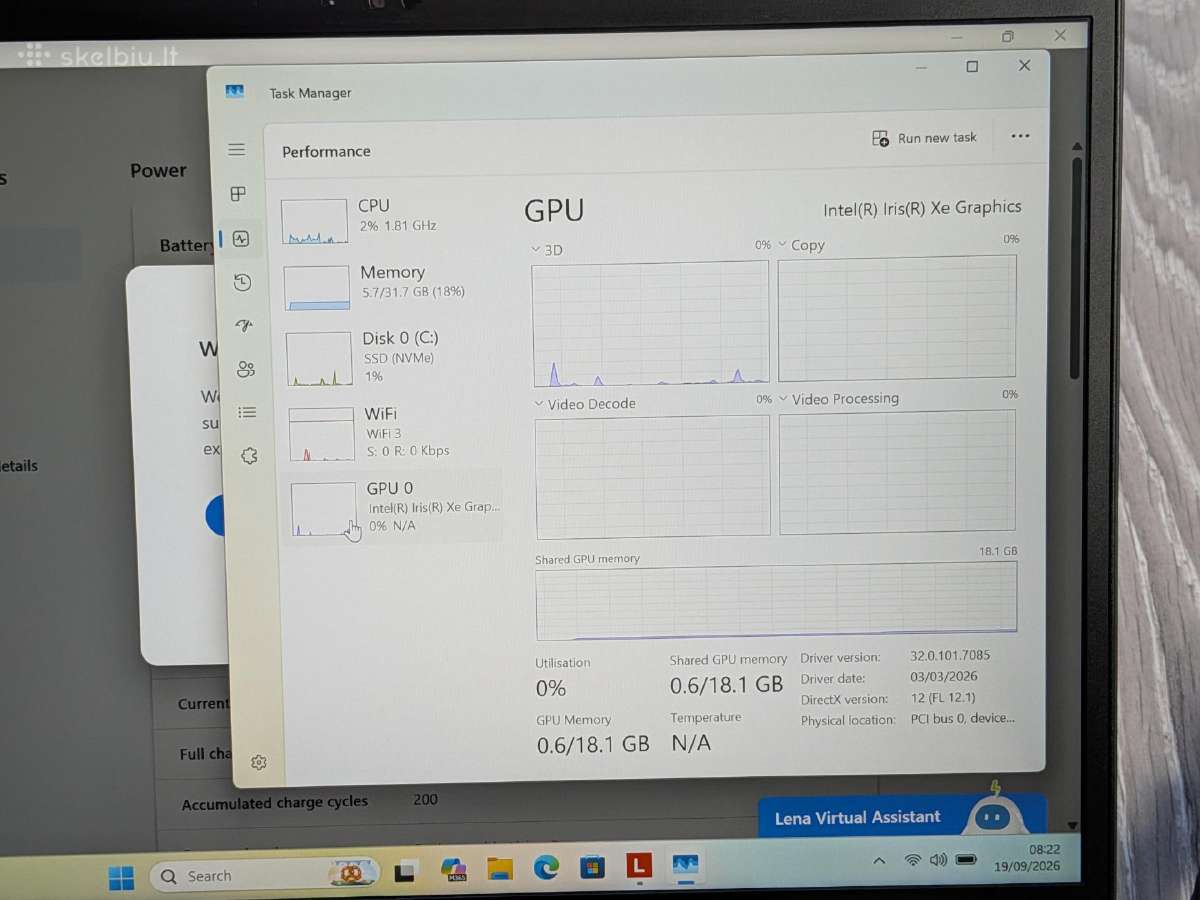 Lenovo Thinkpad T14 Gen3 I5-1235u 32gb 256ssd - nuotraukos Nr. 11