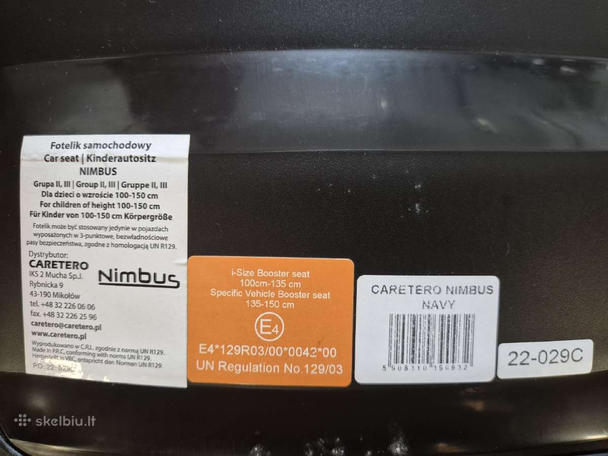 Automobilinė kėdutė Caretero Nimbus I-size 15-36kg - nuotraukos Nr. 7