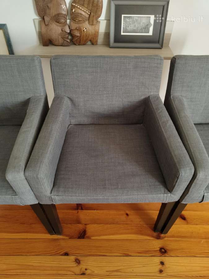 Ikea minkštos kėdės su porankiais – 3 vnt. - nuotraukos Nr. 3
