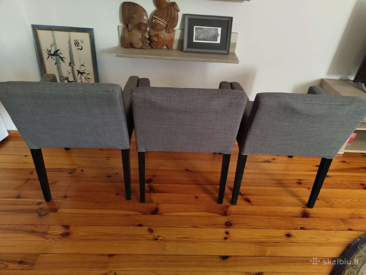 Ikea minkštos kėdės su porankiais – 3 vnt. - nuotraukos Nr. 5