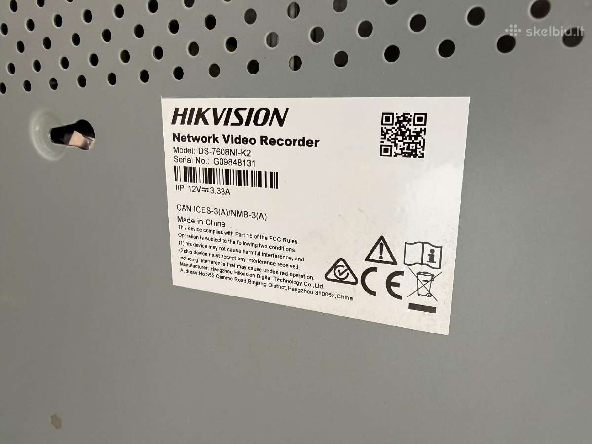 Naudotas Hikvision network video recorder - nuotraukos Nr. 2