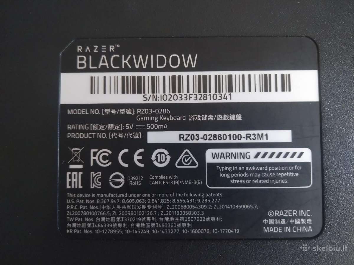 Razer Blackwidow Rz03-0286 mechanine klaviatura - nuotraukos Nr. 2