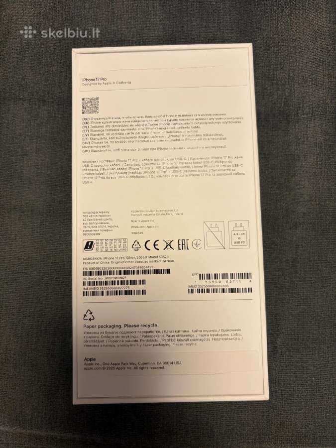 iPhone 17 Pro 256gb Silver (10/10, 99% bat) - nuotraukos Nr. 3