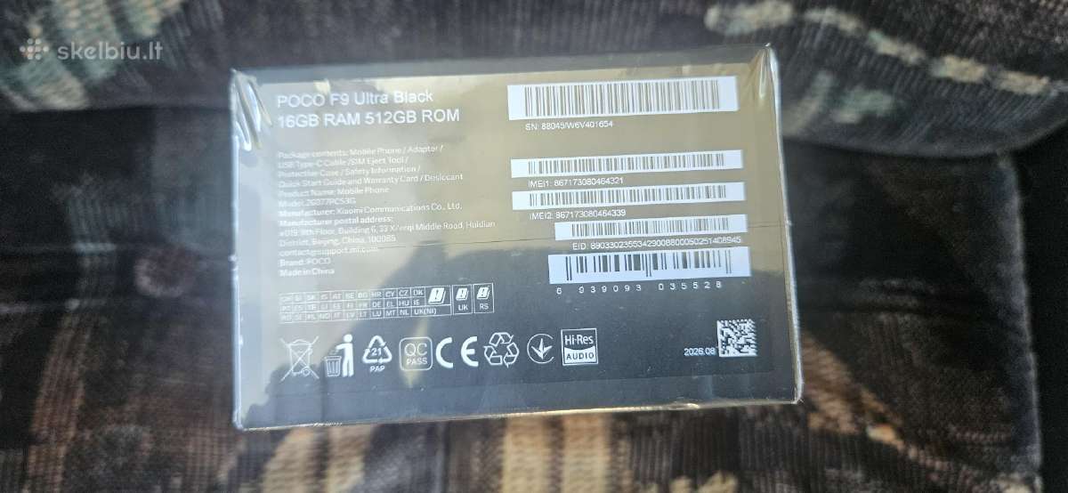Naujas neispakuotas juodas 16/512gb poco f9 ultra - nuotraukos Nr. 2
