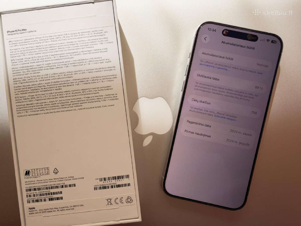 Parduodamas iPhone 15 Pro Max 512 GB - nuotraukos Nr. 2