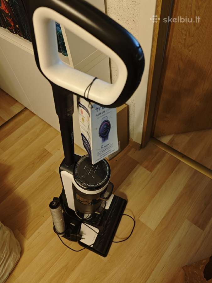Plaunantis siurblys robotas su dulkių išsivalymu - nuotraukos Nr. 3