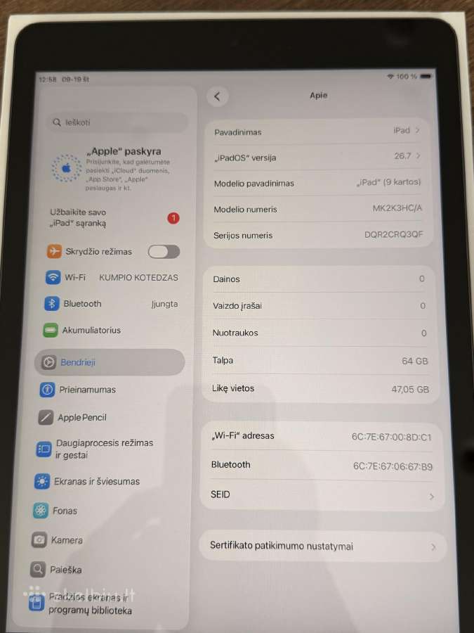 Apple iPad 9th gen - nuotraukos Nr. 9