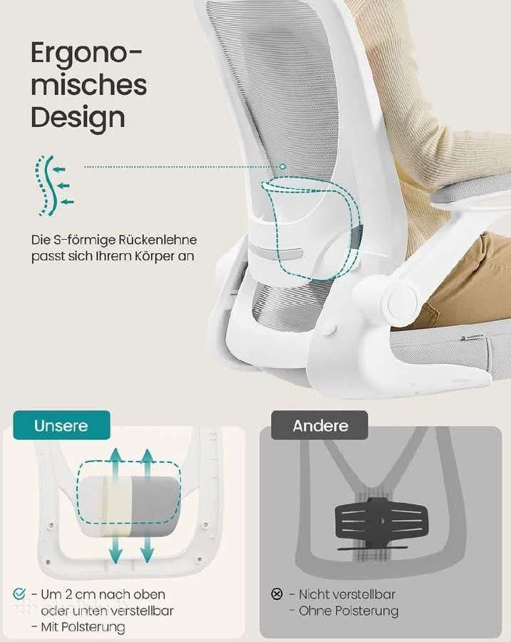 Stilinga ir patogi Songmics ergonominė biuro kėdė - nuotraukos Nr. 4
