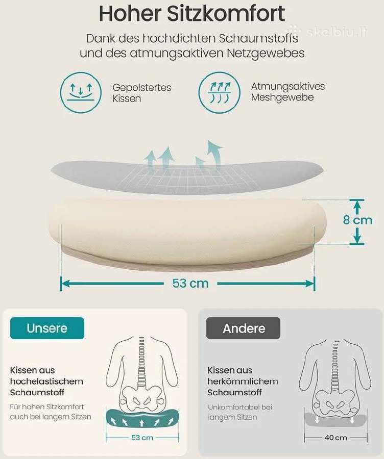 Stilinga ir patogi Songmics ergonominė biuro kėdė - nuotraukos Nr. 13
