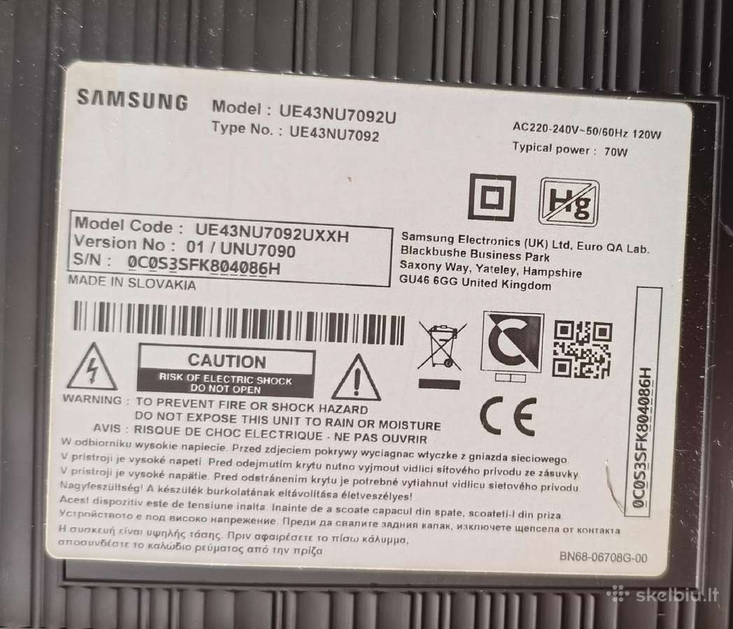 Samsung 43" 109cm Smart 4k Wi-fi - nuotraukos Nr. 12