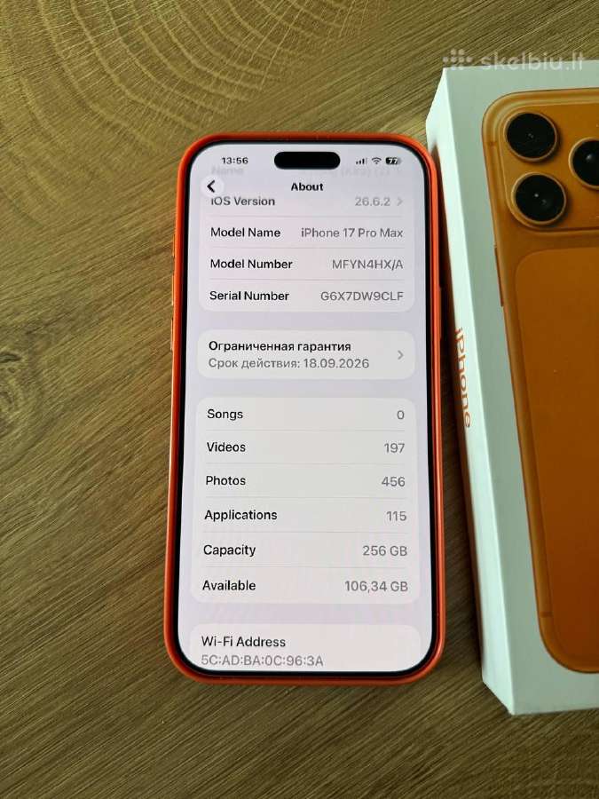 iPhone 17 pto max 256gb - nuotraukos Nr. 2
