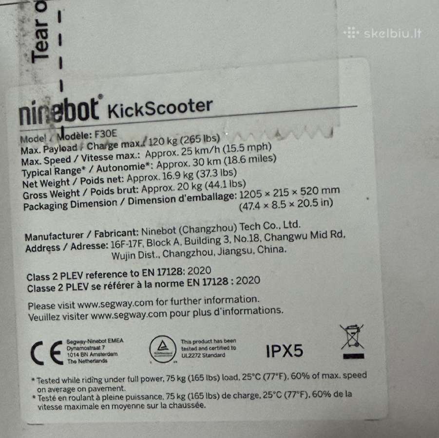 Paspirtukas Ninebot F30 - nuotraukos Nr. 5