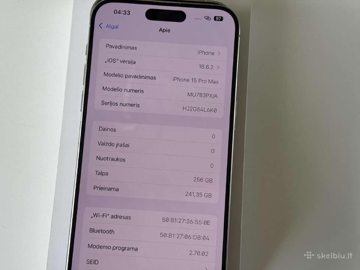 iPhone 15 Pro Max 256gb - nuotraukos Nr. 10