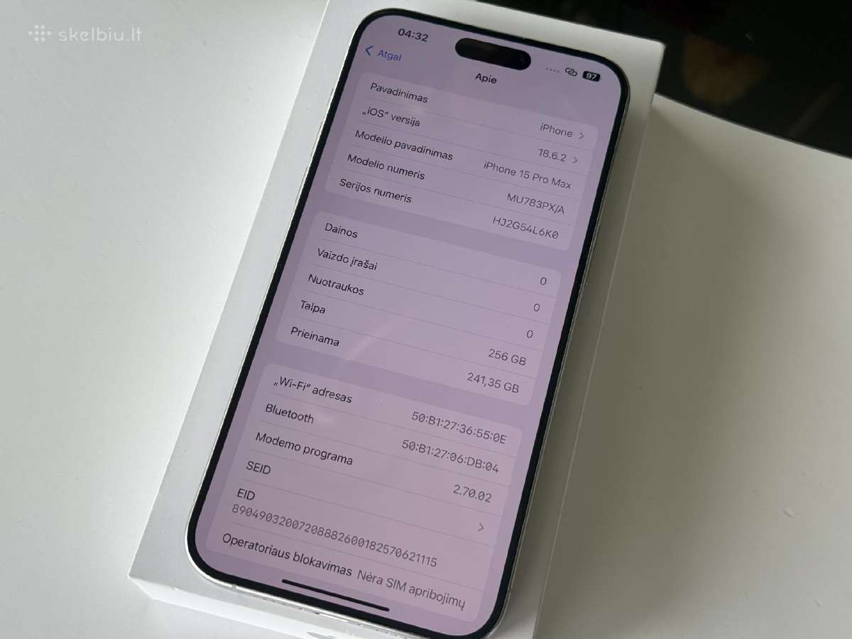 iPhone 15 Pro Max 256gb - nuotraukos Nr. 9