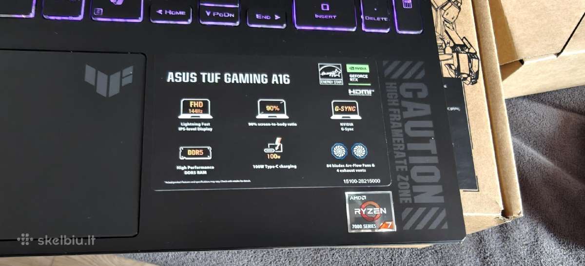 Parduodu nauja žaidimų kompiuterį Asus Tuf A16 - nuotraukos Nr. 11