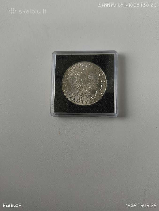 Moneta 10 Zlotų Original 1932 m. Sidabras Unc . Žr - nuotraukos Nr. 2