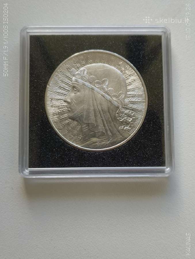 Moneta 10 Zlotų Original 1932 m. Sidabras Unc . Žr - nuotraukos Nr. 3