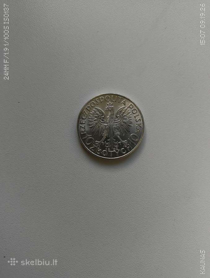 Moneta 10 Zlotų Original 1932 m. Sidabras Unc . Žr - nuotraukos Nr. 6