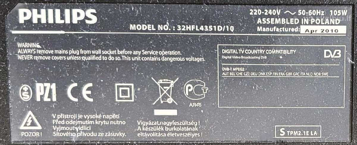 Philips 32hfl4351d/10 yra 32 colių (81 cm) - nuotraukos Nr. 2