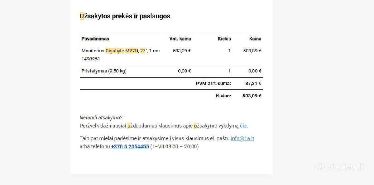 Gigabyte M27u 27" 4k 160hz - nuotraukos Nr. 2