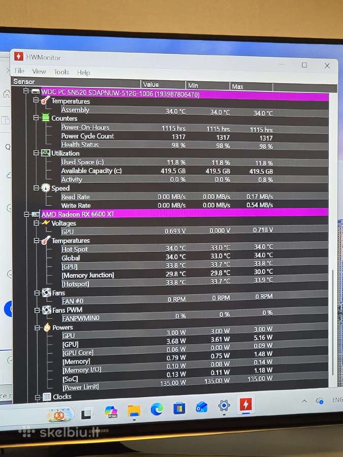 5600x Rx6600xt 16gb Ddr4 B450 512gb 650w A290 - nuotraukos Nr. 13