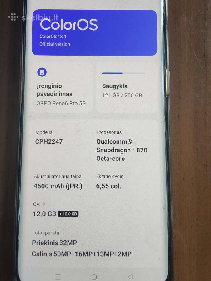 Oppo Reno 6 Pro 5G - nuotraukos Nr. 19