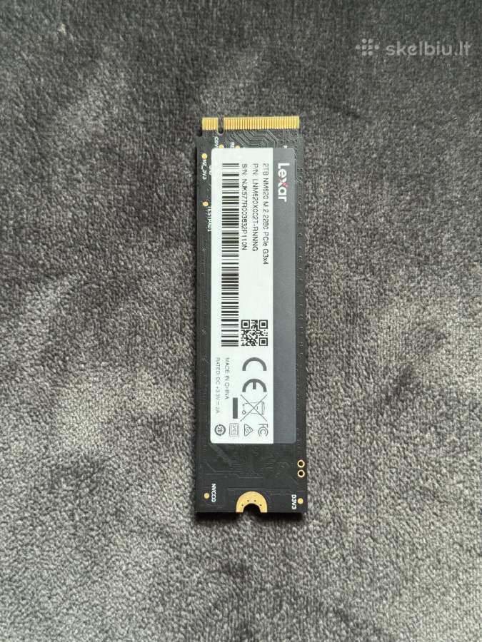 Lexar Nm620 2tb M.2 SSD Nvme Pcie 3.0 x4 - nuotraukos Nr. 2