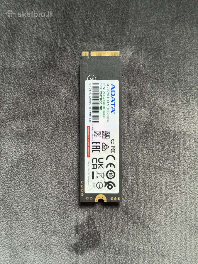 Adata Legend 800 2tb M.2 Nvme SSD - nuotraukos Nr. 2