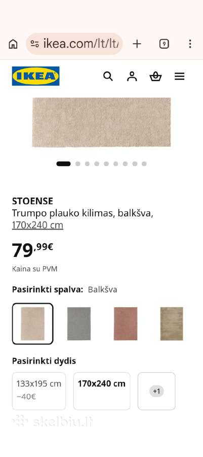 Ikea kilimas 170x240 - nuotraukos Nr. 3