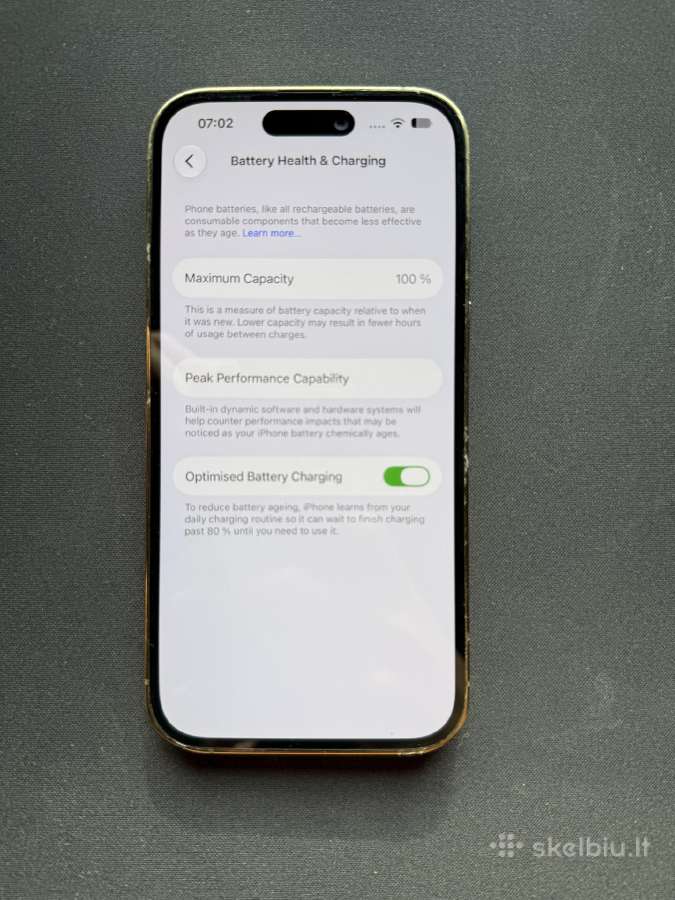 iPhone 14 pro gold 100% battery health - nuotraukos Nr. 4
