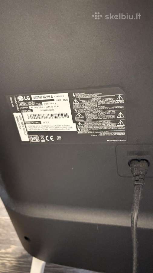 LG TV 4k 43coliai - nuotraukos Nr. 3