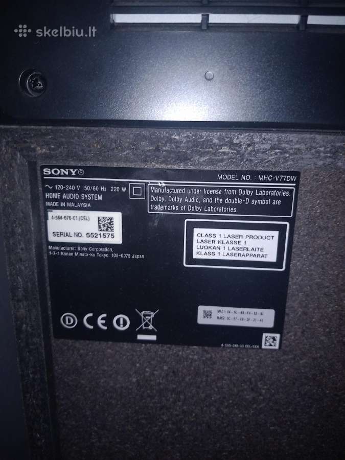 Sony kolonėlė - nuotraukos Nr. 4