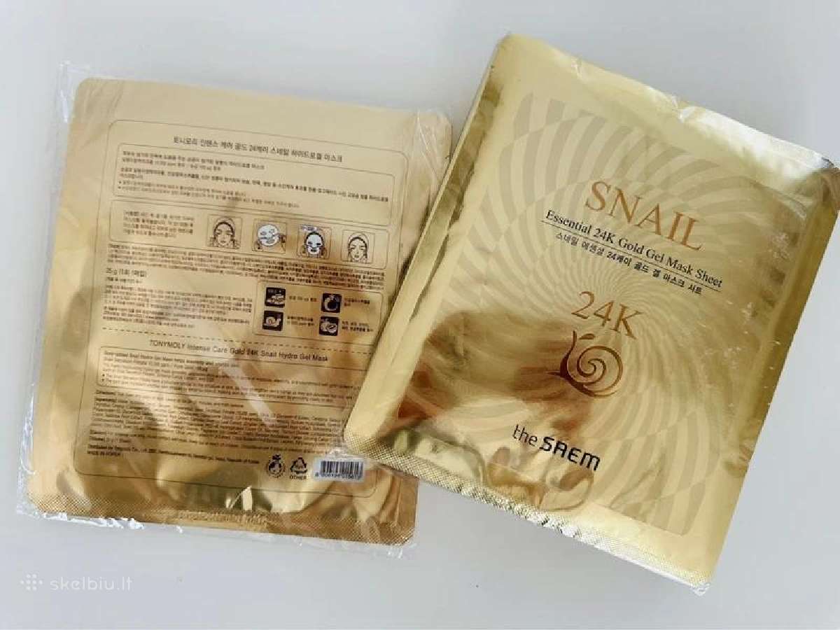 Snail Essential 24k Gold Gel Mask Sheet veido kauk - nuotraukos Nr. 3