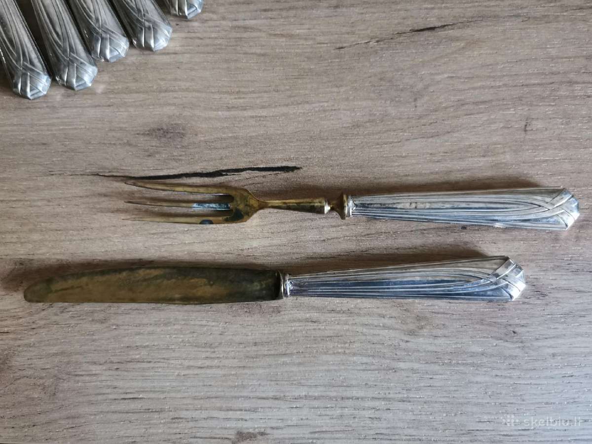 Stalo įrankiai sidabrinėmis rankenomis - nuotraukos Nr. 2