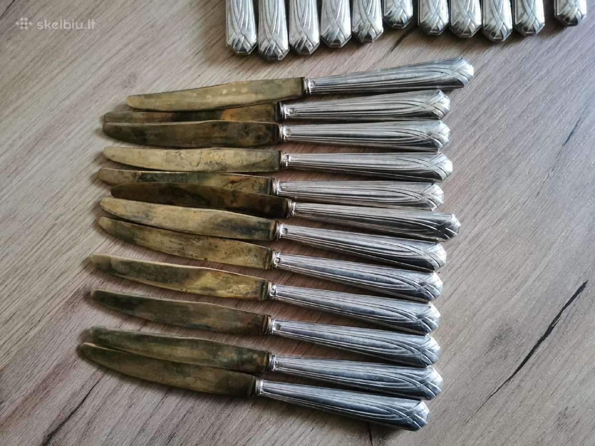 Stalo įrankiai sidabrinėmis rankenomis - nuotraukos Nr. 6