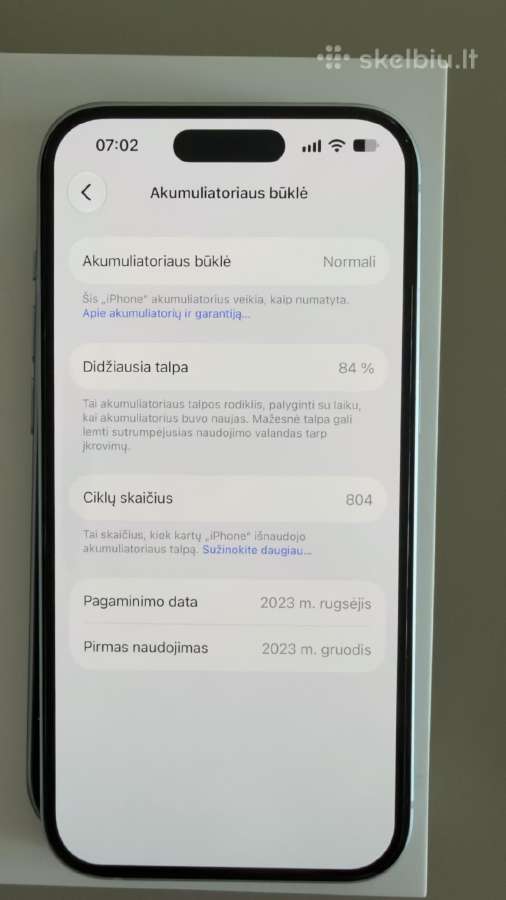 iPhone 15 128gb Blue ( naudotas) - nuotraukos Nr. 3