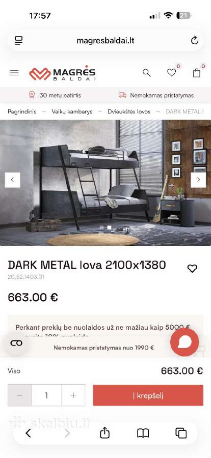 Dviaukste lova - nuotraukos Nr. 2
