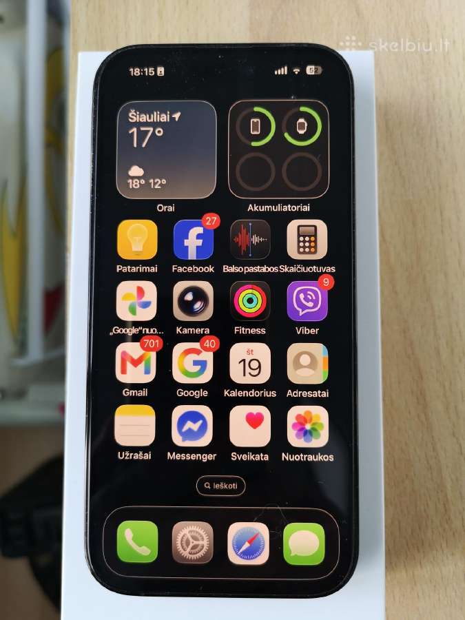 iPhone 14 Pro 128 GB Space Bliak - nuotraukos Nr. 2