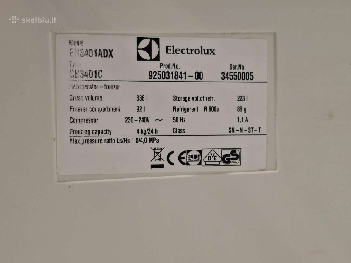 Electrolux En3401adx šaldytuvas su šaldikliu - nuotraukos Nr. 6