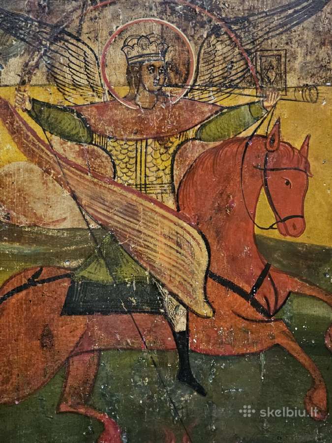 Senovinė ikona Archangelas Mykolas 19 amžius - nuotraukos Nr. 3