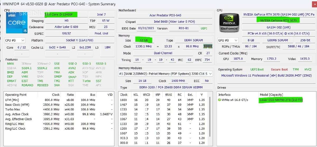 Acer Predator kompiuteris Rtx 3070 - nuotraukos Nr. 3
