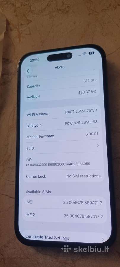Parduodu iPhone 14 Pro 512gb - nuotraukos Nr. 7