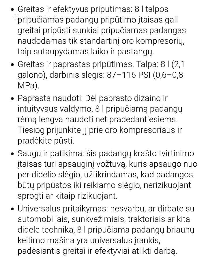 Padangų pustuvas,8l - nuotraukos Nr. 4