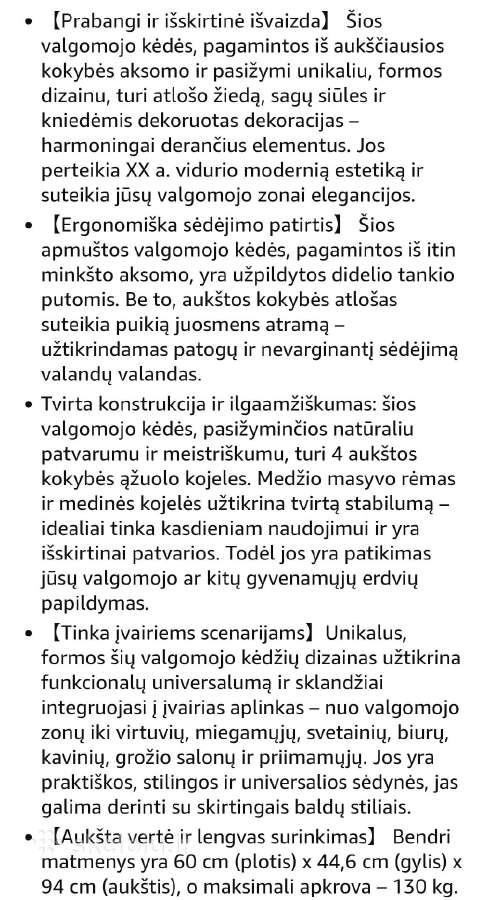 Valgomojo kedes - nuotraukos Nr. 5