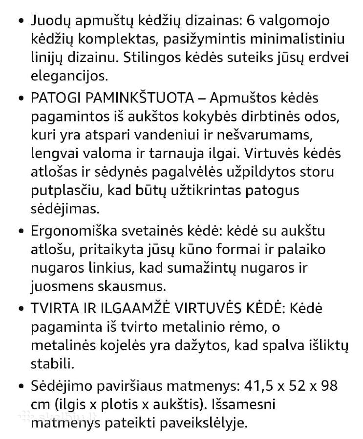 Valgomojo kėdės,6vnt - nuotraukos Nr. 5
