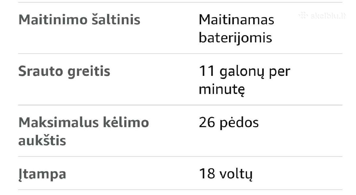 Akumuliatorinis vandens perpylimo siurblys - nuotraukos Nr. 8