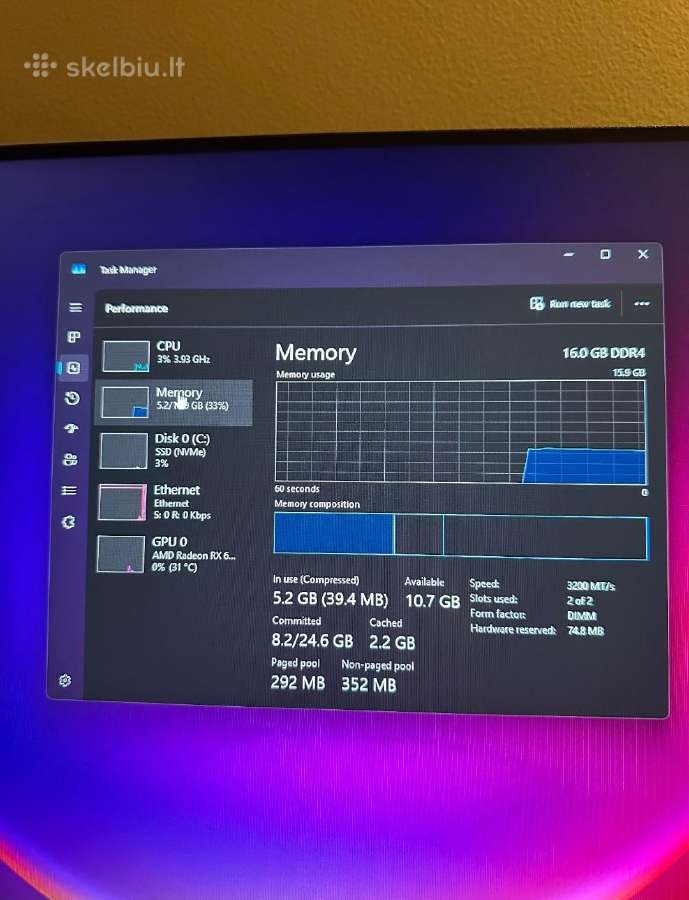Galingas 4k/rx 6900 XT 16gb vram/5600 Kompiuteris - nuotraukos Nr. 6