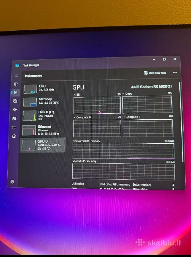 Galingas 4k/rx 6900 XT 16gb vram/5600 Kompiuteris - nuotraukos Nr. 8