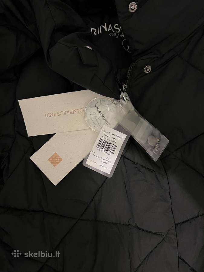Rinascimento Italian Black Quilted Long Coat - nuotraukos Nr. 2